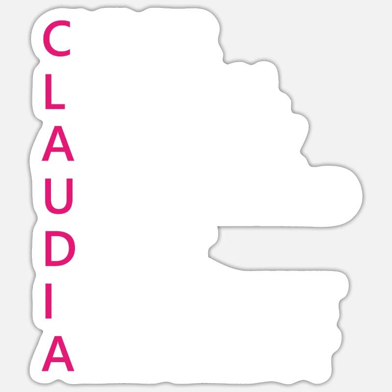 Claudia Name Geschenk - Sticker Größe S (10 x 10 cm) - Mattweiß