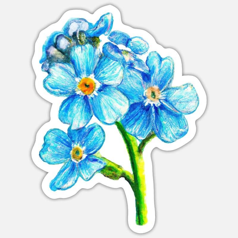 Forget-me-nots - fleur d’animal de compagnie Sticker taille S (10 x 10 cm)