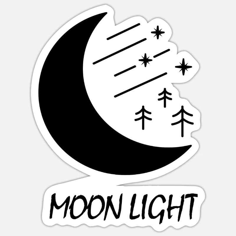 Halvmåne form Sticker størrelse S (10 x 10 cm)
