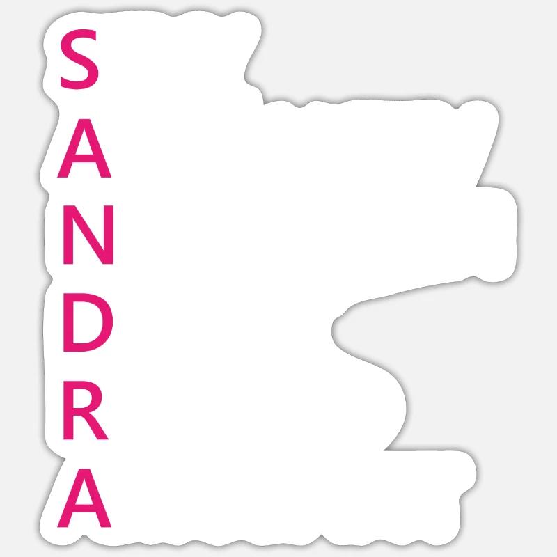 Sandra Name Geschenk - Sticker Größe S (10 x 10 cm) - Mattweiß