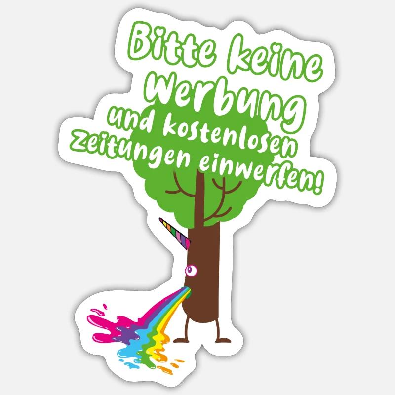 keine werbung einwerfen,augen,aufkleber,Baum - Sticker Größe S (10 x 10 cm) - Mattweiß