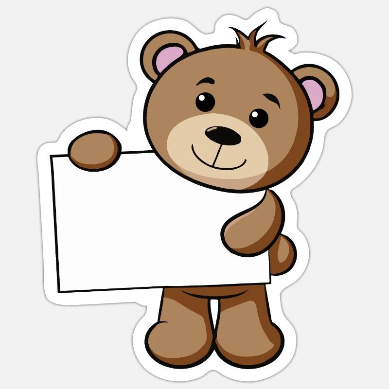 Teddy Shield - Sticker size S (10 x 10 cm) - white matte