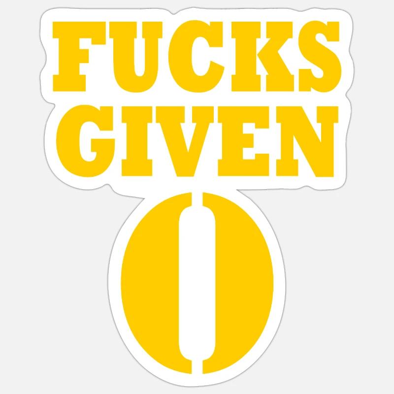 Zero fucks given - Sticker Größe S (10 x 10 cm) - Mattweiß