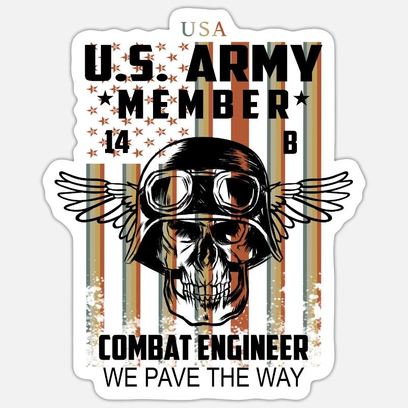 US Army Combat Technician - Sticker size S (10 x 10 cm) - white matte