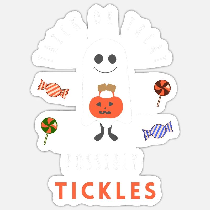 Candy or prank, possibly tickles Sticker size S (10 x 10 cm)