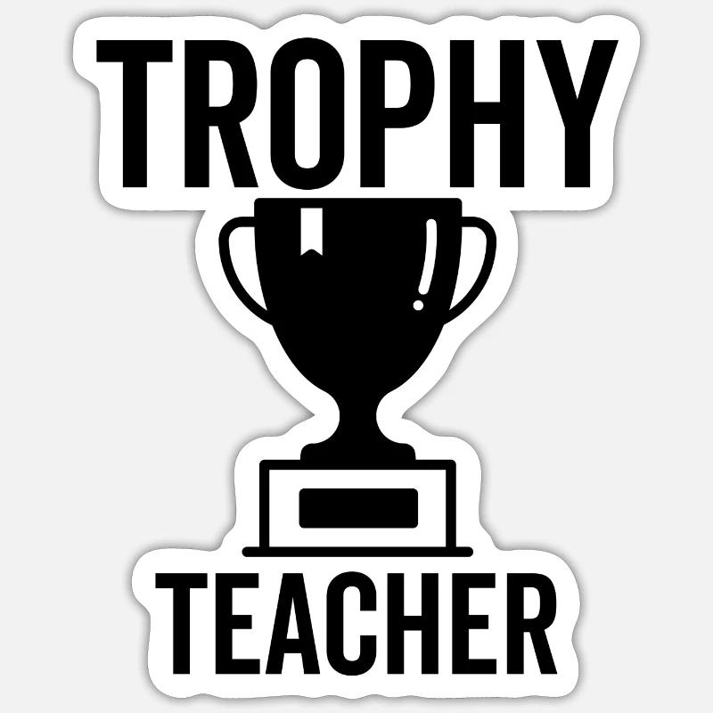 Trophée Professeur - Sticker taille S (10 x 10 cm) - blanc mat