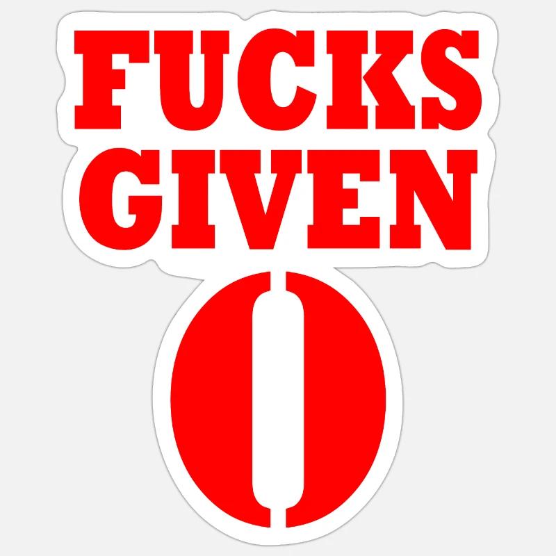 Zero fucks given - Sticker Größe S (10 x 10 cm) - Mattweiß
