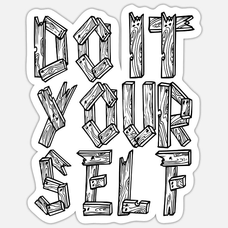 BRICOLAGE - faites-le vous-même - Sticker taille S (10 x 10 cm) - blanc mat