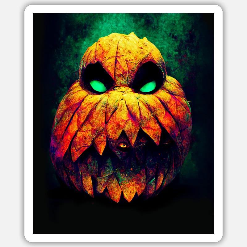 Dangerous Halloween squash with sharp teeth Sticker size S (10 x 10 cm)