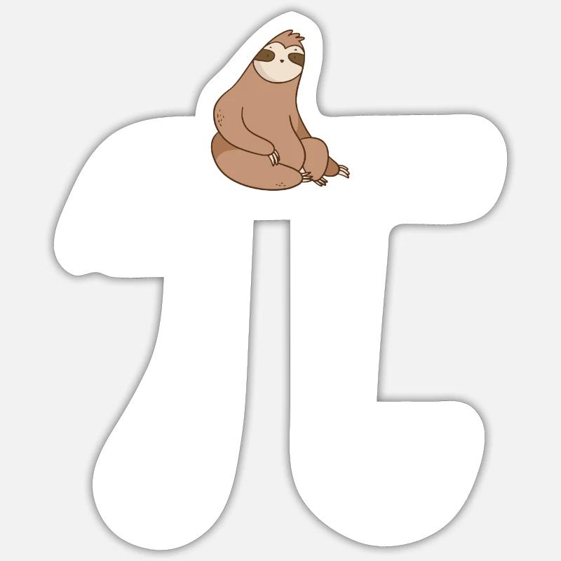 Math Sloth Pi Sticker Größe S (10 x 10 cm)
