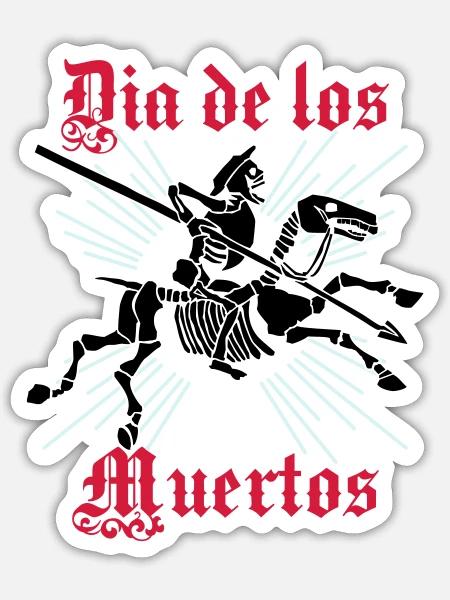 Dia de los Muertos Skelett Tag der Toten Halloween - Sticker Größe S (10 x 10 cm) - Mattweiß