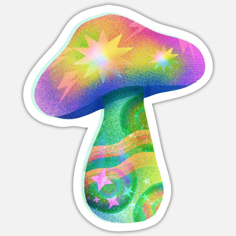 Champignon magique Riso - Sticker taille S (10 x 10 cm) - blanc mat