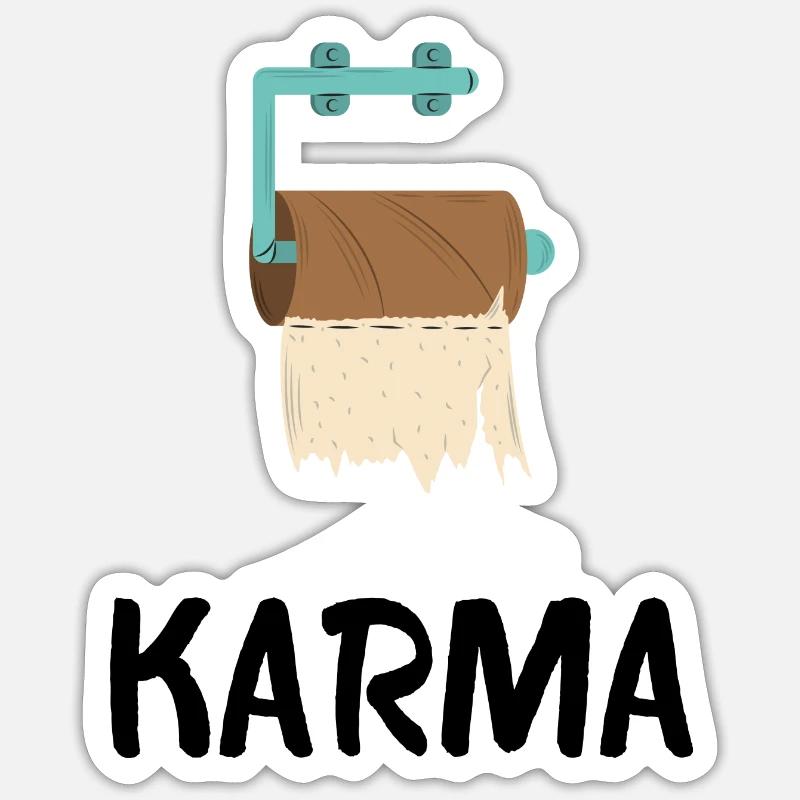 KARMA - Sticker size S (10 x 10 cm) - white matte