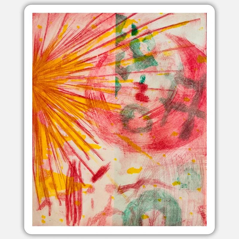 Art abstrait - Sticker taille S (10 x 10 cm) - blanc mat