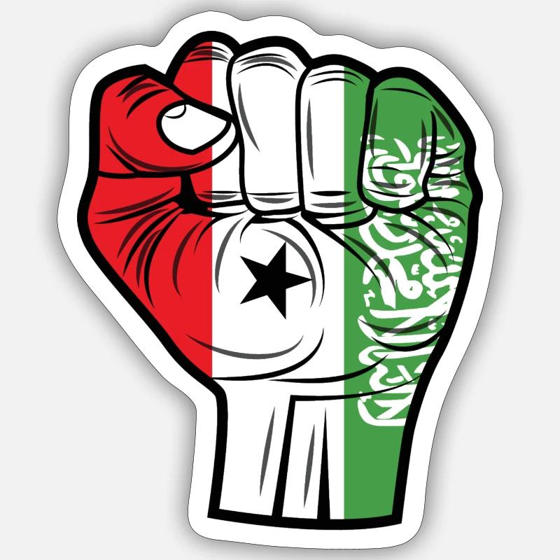Drapeau du Somaliland - Sticker taille S (10 x 10 cm) - blanc mat