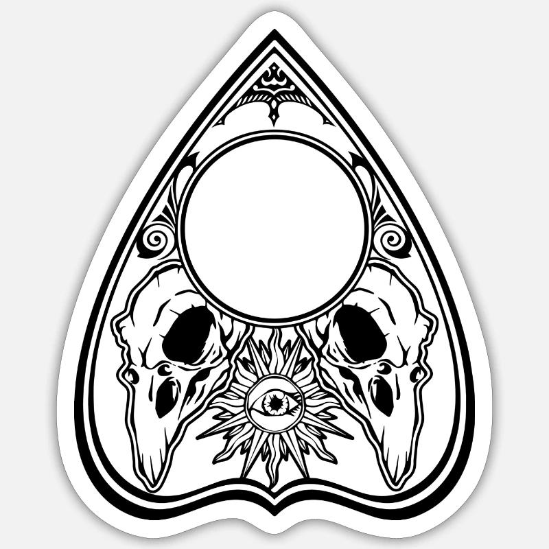 Planchette Halloween crow - Sticker size S (10 x 10 cm) - white matte