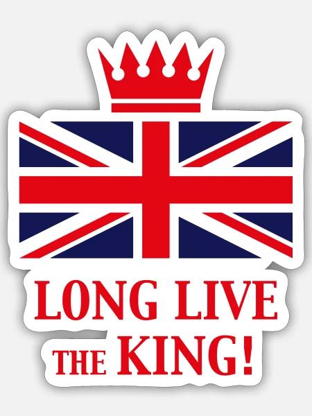 Long Live The King! (England, Great Britain, Red) - Sticker Größe S (10 x 10 cm) - Mattweiß