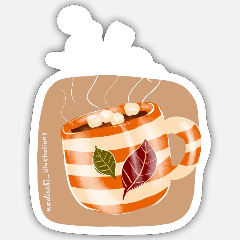 d’automneau chocolat - Sticker taille S (10 x 10 cm) - blanc mat