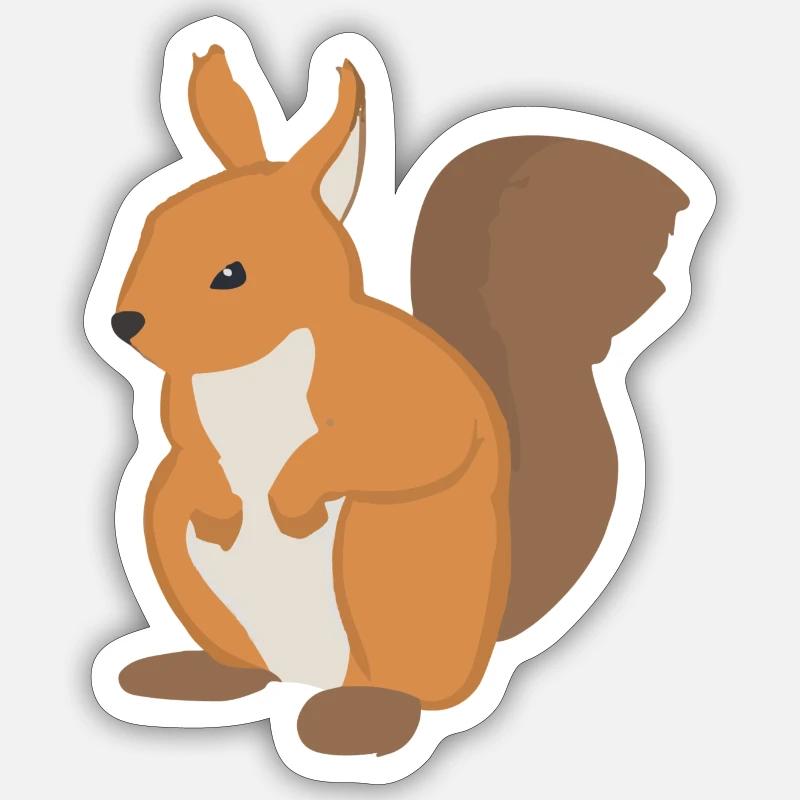 Squirrel Illustration Gift Idea Sticker size S (10 x 10 cm)