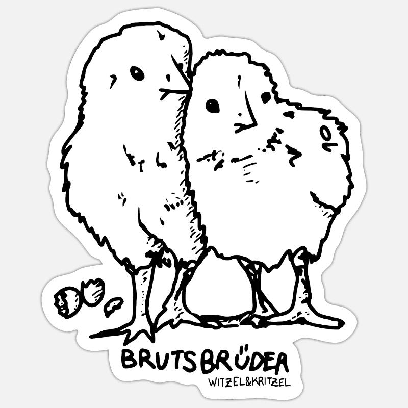 Brutsbrüder - Sticker Größe S (10 x 10 cm) - Mattweiß