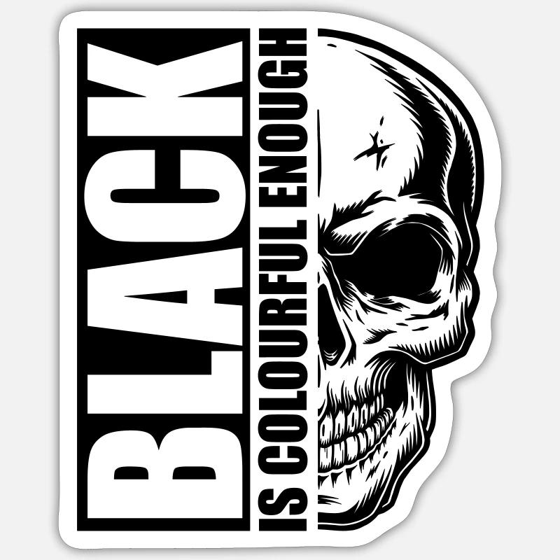 black colourful enough skull | Colors can be changed Sticker size S (10 x 10 cm)