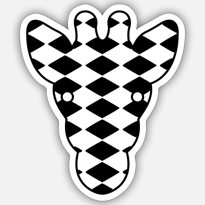 Giraffe - Sticker Größe S (10 x 10 cm) - Mattweiß