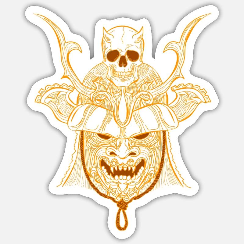 SAMOURAÏ - Sticker taille S (10 x 10 cm) - blanc mat
