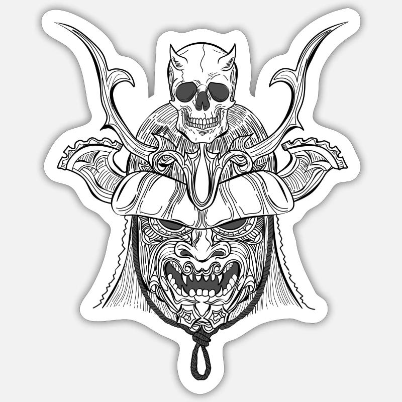 SAMURAI ver 2 - Sticker size S (10 x 10 cm) - white matte