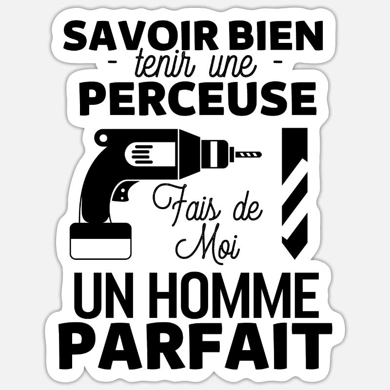 Perceuse percer charpentier Sticker taille S (10 x 10 cm)