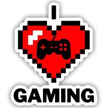 I Love Gaming - Sticker Größe S (10 x 10 cm) - Mattweiß - Vorne