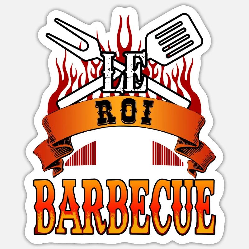 Le Roi Du Barbecue BBQ Sticker taille S (10 x 10 cm)