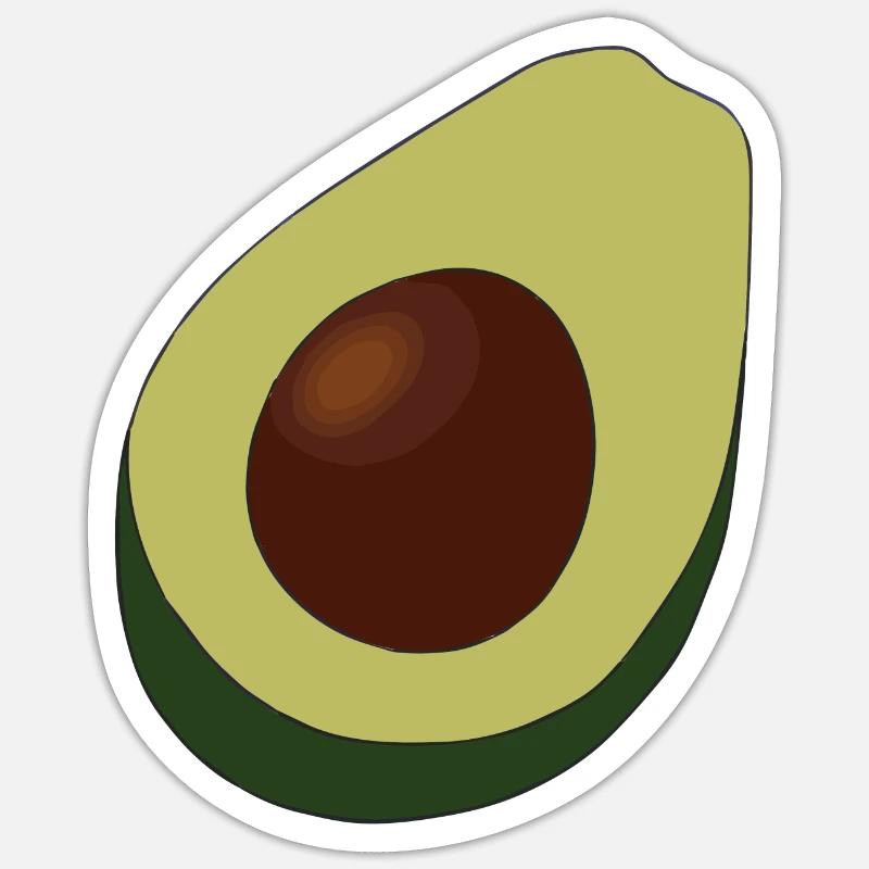Avocado Illustration Geschenkidee - Sticker Größe S (10 x 10 cm) - Mattweiß
