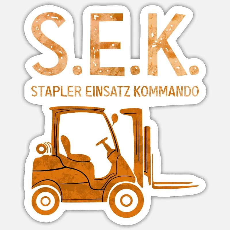Stapler Spruch Gabelstapler Geschenk Lagerist Sticker Größe S (10 x 10 cm)