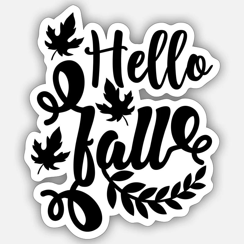 hello fall - Sticker Größe S (10 x 10 cm) - Mattweiß