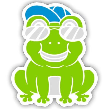 Lunettes de soleil Cap Frog Boy - Sticker taille S (10 x 10 cm) - blanc mat - Devant