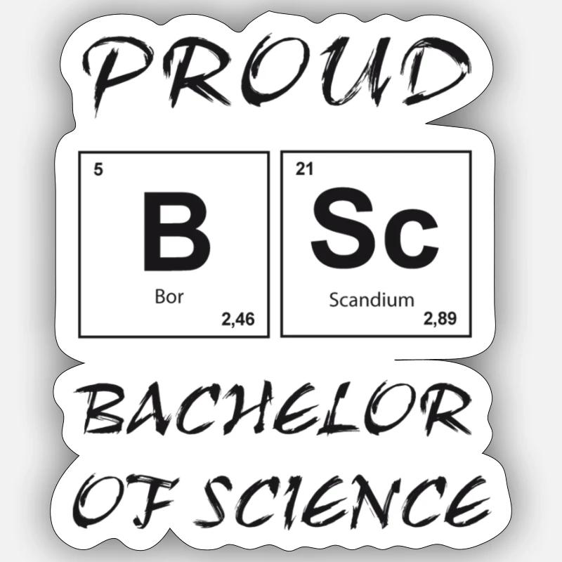 Fier baccalauréat ès sciences - Sticker taille S (10 x 10 cm) - blanc mat