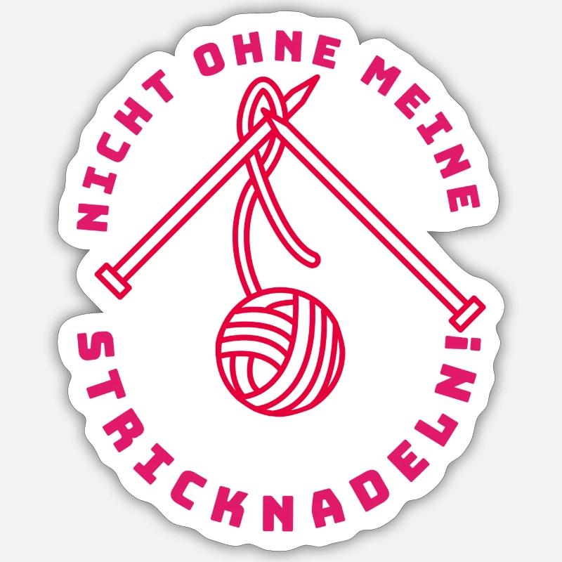 knit - Sticker size S (10 x 10 cm) - white matte