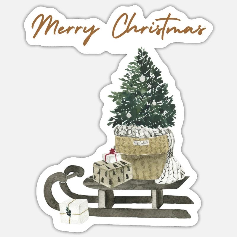Joyeux Noël - Sticker taille S (10 x 10 cm) - blanc mat