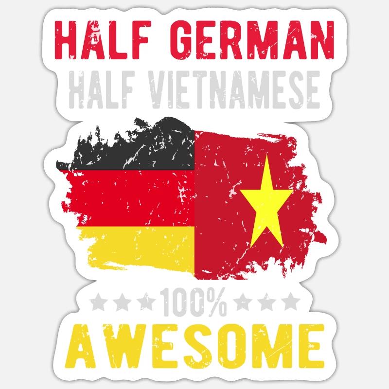 Half German Half Vietnamese Sticker size S (10 x 10 cm)