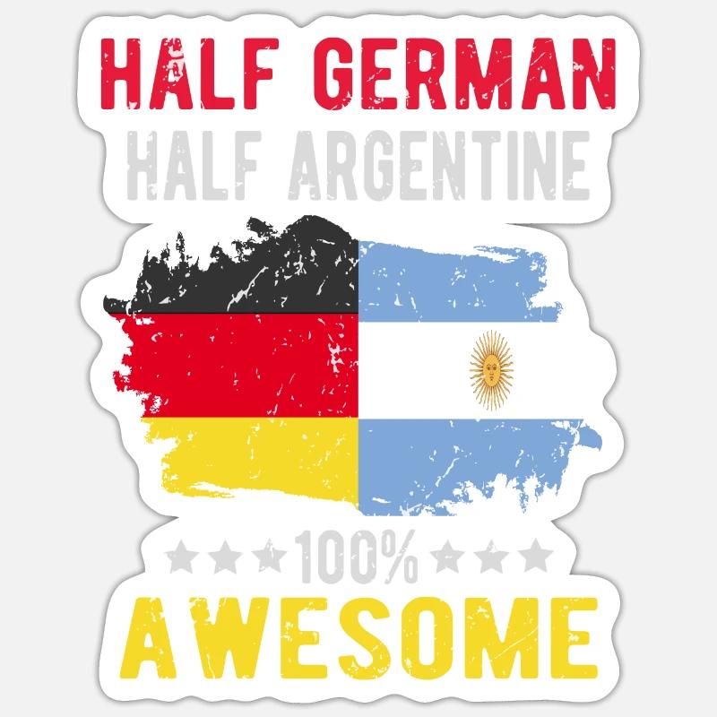 Half German Half Argentine - Sticker size S (10 x 10 cm) - white matte