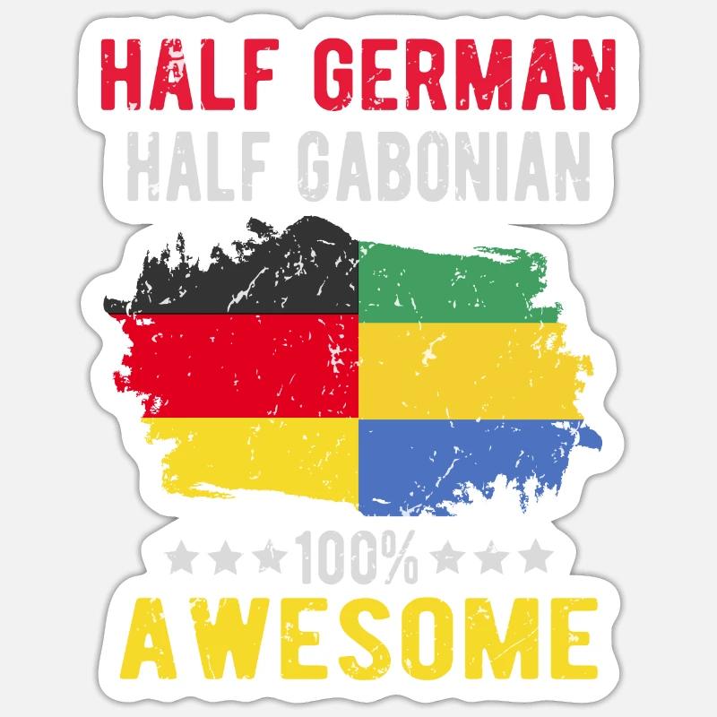 Half German Half Gabonese - Sticker size S (10 x 10 cm) - white matte