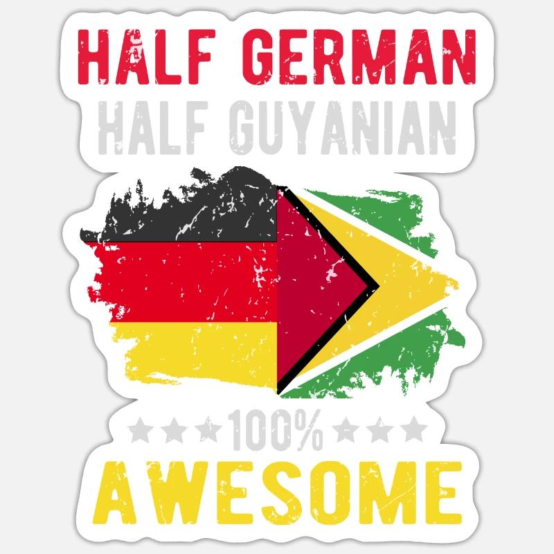 Half German Half Guyanese - Sticker size S (10 x 10 cm) - white matte