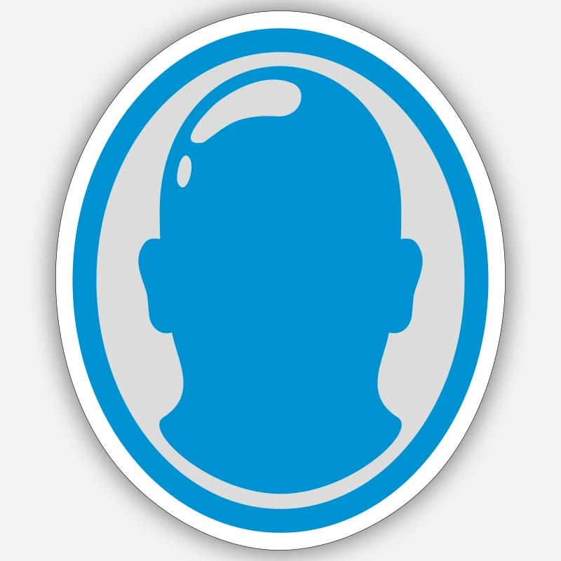 Bald Man Logo Design - Sticker size S (10 x 10 cm) - white matte