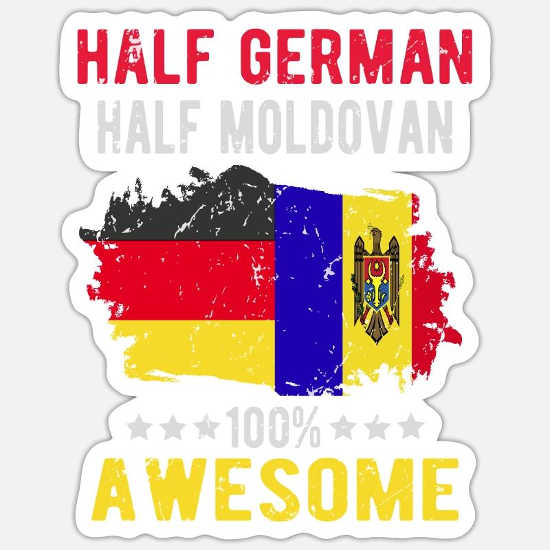 Half German Half Moldovan Sticker size S (10 x 10 cm)