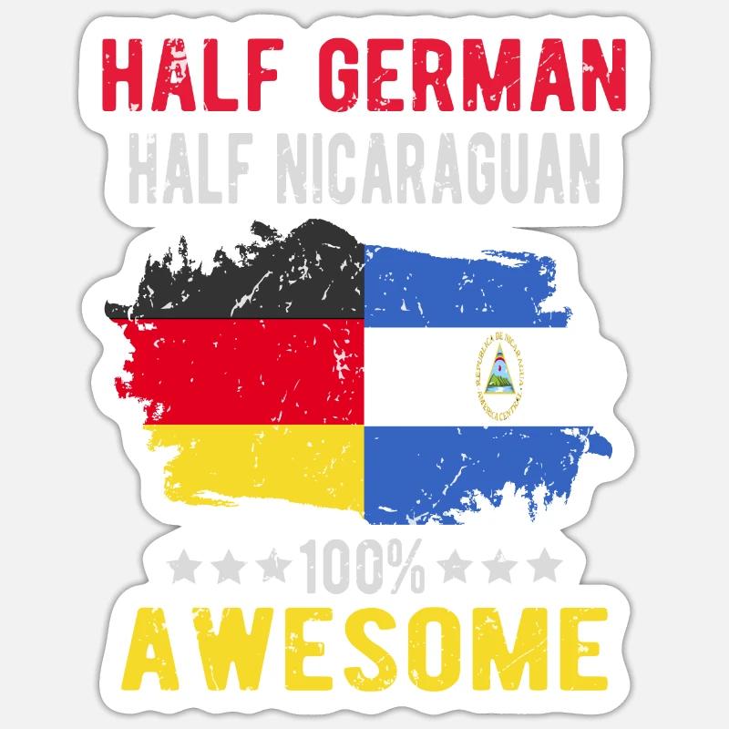 Half German half Nicaraguans - Sticker size S (10 x 10 cm) - white matte