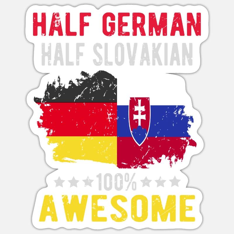 Half German half Slovak - Sticker size S (10 x 10 cm) - white matte