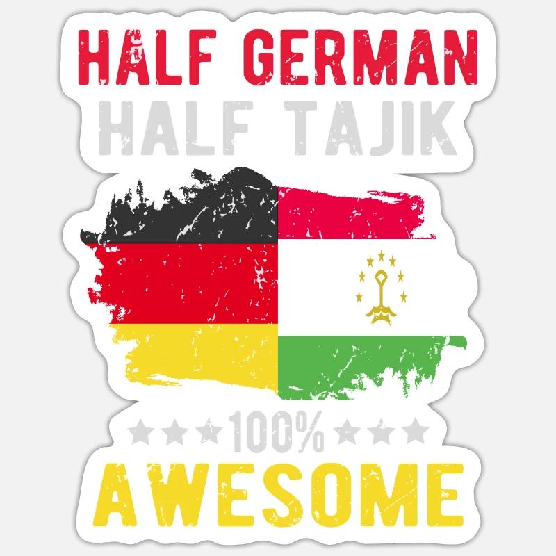 Half German half Tajiks Sticker size S (10 x 10 cm)