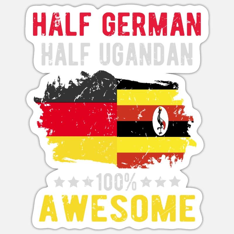 Halb Deutsch Halb Ugander Sticker Größe S (10 x 10 cm)