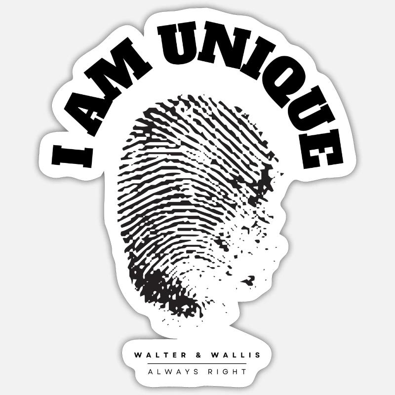 Walter & Wallis - Psy 16 - Sticker size S (10 x 10 cm) - white matte
