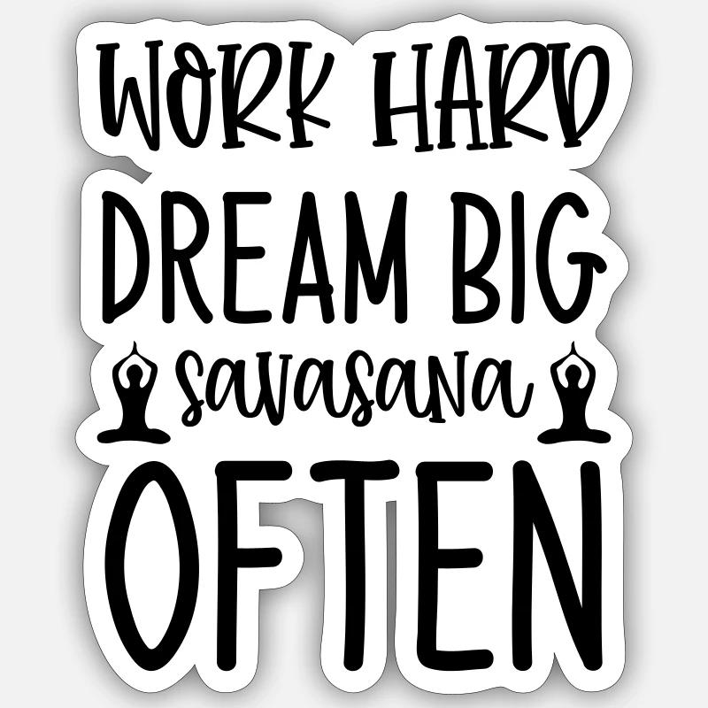 work hard - Sticker Größe S (10 x 10 cm) - Mattweiß